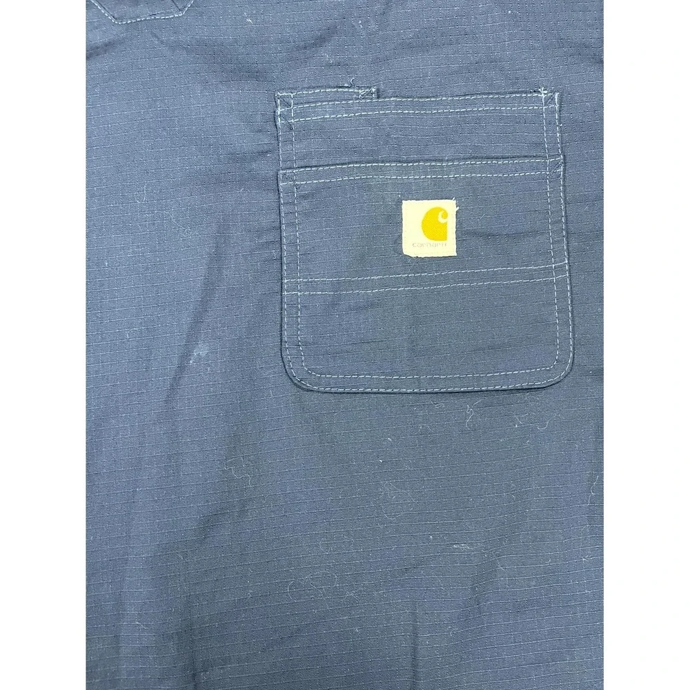 Carhartt Rugged Flex Modern Scrub Top Mens XL Navy Blue Cotton Ripstop Medical